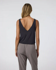 Villa Cropped Tank | Black