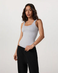 Sleeveless Halo Bodysuit | Pale Grey Heather