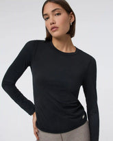 Long Sleeve Lux Crew Tee | Black