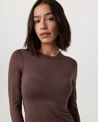 Long Sleeve Lux Crew Tee | Java