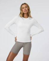Long Sleeve Lux Crew Tee | White