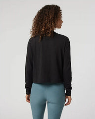 Long Sleeve Sunset Mock Tee | Black