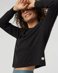 Long Sleeve Sunset Mock Tee | Black