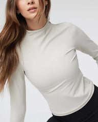 Vuori AllTheFeels™ Long Sleeve Mock | Ecru