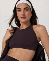 Vuori AllTheForm™ High Neck Bra | Raisin