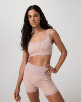 Bi-Color Seamless Longline Bra | Light Peach/Desert Mauve