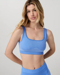 Bi-Color Seamless Longline Bra | Oxford/Riviera Blue