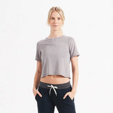 Moorea Mesh Crop Tee | Light Heather Grey