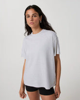 Short Sleeve Heavyweight Oversized Cotton Tee | Pale Grey Heather