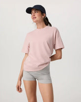 Short Sleeve Heavyweight Oversized Cotton Tee | Vintage Rose