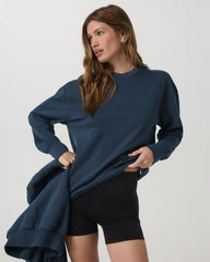 Long Sleeve Heavyweight Cotton Tee | Ocean Blue