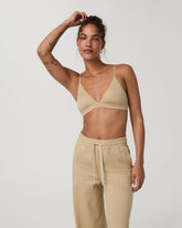 Halo Triangle Bra | Khaki Heather
