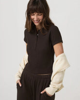 Short Sleeve Waffle Baby Tee | Dark Java