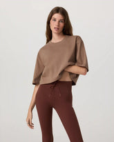 Short Sleeve Heavyweight Crop Cotton Tee | Nutmeg