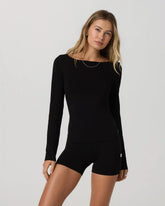 Long Sleeve Tuvalu Boat Neck | Black