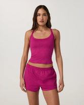 Halo Cross Back Tank | Dragonfruit Heather