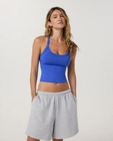 Halo Cross Back Tank | Electric Blue