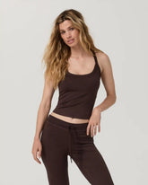 Halo Cross Back Tank | Java Heather