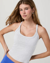 Halo Cross Back Tank | Pale Grey Heather