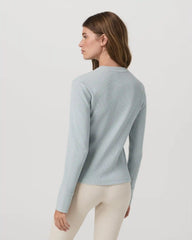 Long Sleeve Waffle Top | Blue Haze