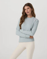 Long Sleeve Waffle Top | Blue Haze