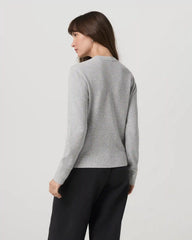 Long Sleeve Waffle Top | Light Heather Grey
