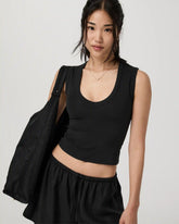 Everyday Cotton Stretch Tank | Black