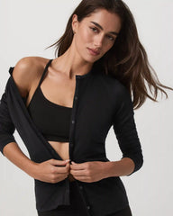 Long Sleeve Halo Snap Cardigan | Black Heather