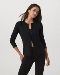 Long Sleeve Halo Snap Cardigan | Black Heather