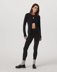 Long Sleeve Halo Snap Cardigan | Black Heather