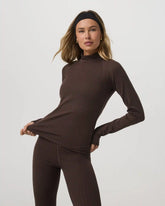 Long Sleeve Chilled Out Houndstooth Mock | Java Houndstooth