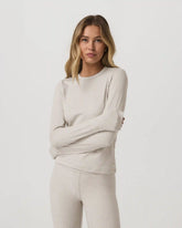 Long Sleeve Halo Essential Crew Tee | Ecru Heather