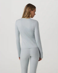 Long Sleeve Halo Essential Crew Tee | Blue Haze Heather