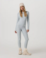Long Sleeve Halo Essential Crew Tee | Blue Haze Heather