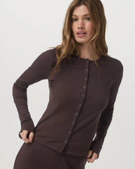 Long Sleeve Pose Twin Cardigan | French Roast