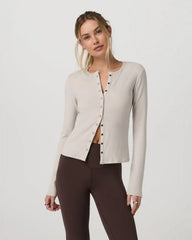 Long Sleeve Pose Twin Cardigan | Ecru Heather