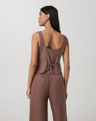 Trestles Twill Button Front Top | Sable
