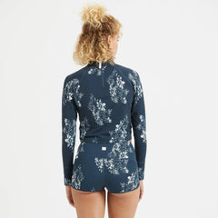 Marine Mock Neck | Indigo Vintage Floral