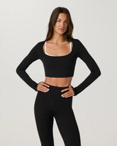 Vuori AllTheFeels™ Long Sleeve Scoop Top | Black