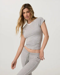 Short Sleeve Halo Retro Tee | Pale Grey Heather