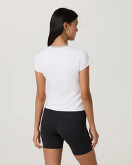 Short Sleeve Halo Retro Tee | White