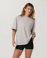 Short Sleeve Heavyweight Oversized Cotton Tee 2.0 | Pale Grey Heather