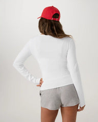 Long Sleeve Everyday Cotton Stretch Henley | White
