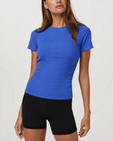 Pose Fitted Tee Long | Electric Blue