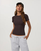 Pose Fitted Tee Long | French Roast