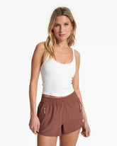 Rib Crop Tank | White