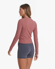 Long-Sleeve Pose Fitted Tee | Rosewood Heather
