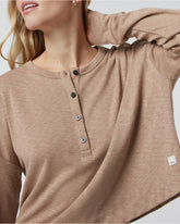Long Sleeve Sunrise Oversize Henley | Goldenrod