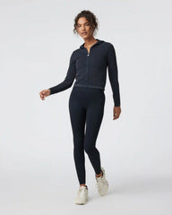 Waffle Seamless Zip Hoodie | Black