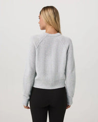 Émilie Cashmere Crew | Pale Grey Heather